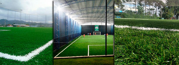 Grama sintética quadra de futebol construir